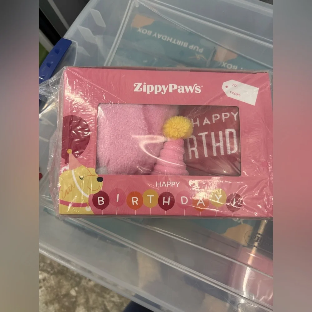 ZippyPaws Dog Pink Birthday Box